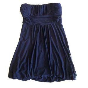 Navy Blue Strapless Dress